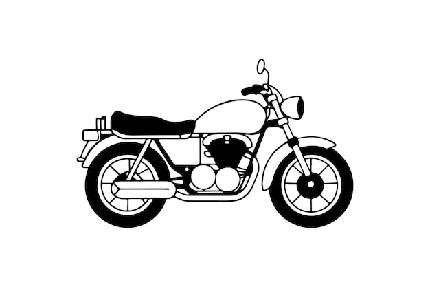 Motorbike silhouette vector illustration Motorbike silhouette vector Motorbike silhouette line art