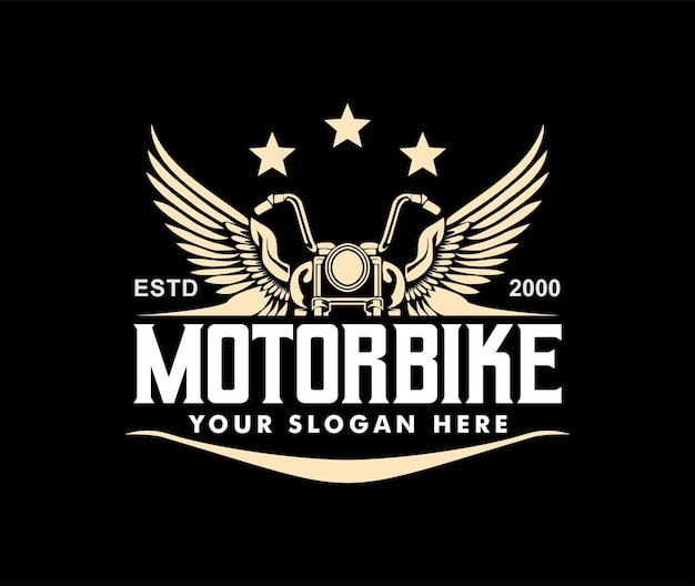 Vector motorbike sport motorcycle club logo emblem badges template silhouette illustration design vector