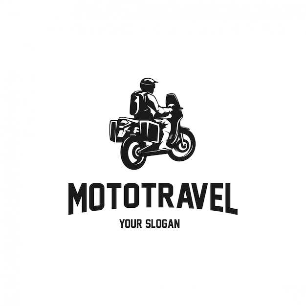 motorcycle adventure for traveler silhouette logo