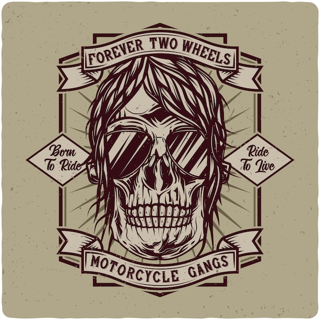 Motorcycle biker's skull