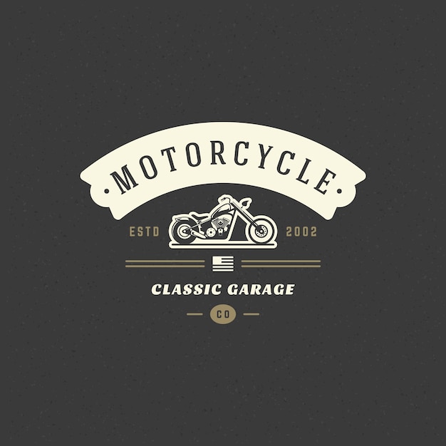 Motorcycle club logo template vector design element vintage style