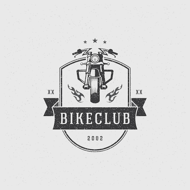 Motorcycle club logo template vector design element vintage style