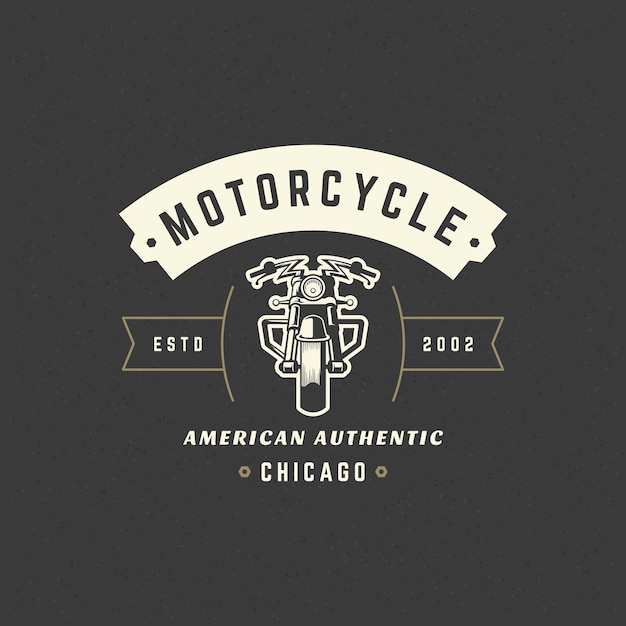 Vector motorcycle club logo template vector design element vintage style