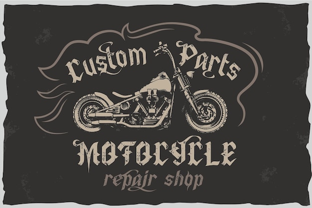 Motorcycle custom repair vector emblem