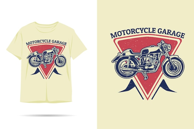 Motorcycle garage silhouette tshirt design