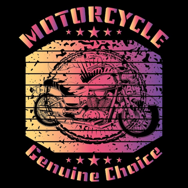 Motorcycle Genuine Choice Typography Tshirt Design Template