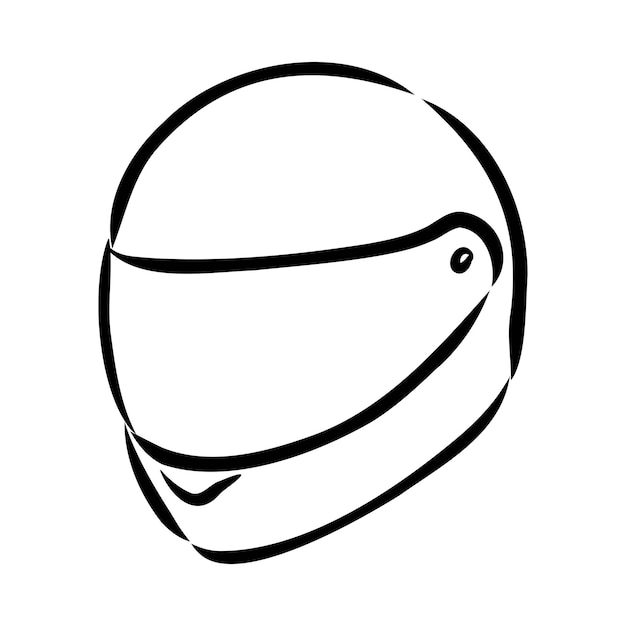 Motorcycle helmet hand drawn outline doodle icon motorbike protection and speed safety equipment con...