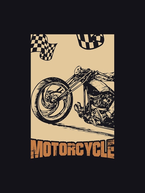 Motorcycle Hobbies Vector Graphics Illustration T-shirt Design Print Template