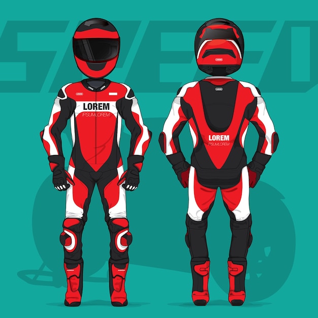 Vector motorcycle moto racing uniform design set mock up vector