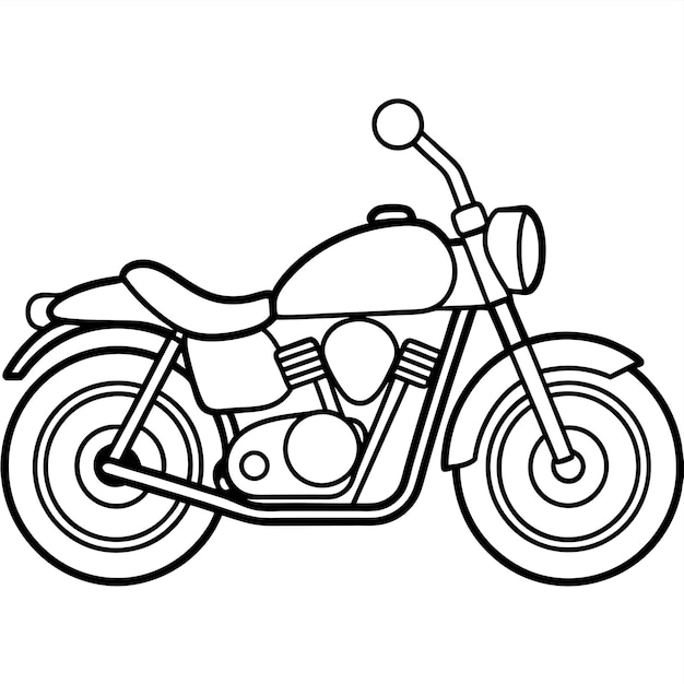 Vector motorcycle outline coloring book page line art illustration digital drawing