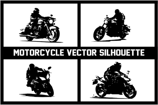 Motorcycle Rider Silhouette Vector Illustration