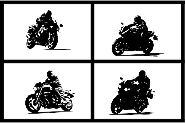 Motorcycle Rider Silhouette Vector Illustration