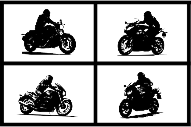 Motorcycle Rider Silhouette Vector Illustration