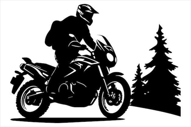 Vector motorcycle rider silhouette