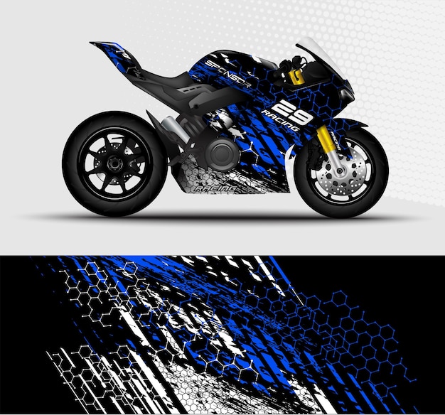 Motorcycle Sportbikes wrap decal racing stripes with abstract beckground