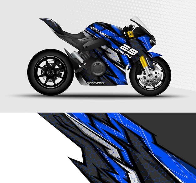 Motorcycle Sportbikes wrap decal racing stripes with abstract beckground