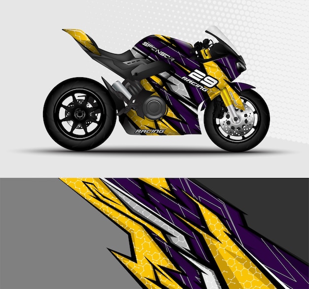 Motorcycle Sportbikes wrap decal racing stripes with abstract beckground