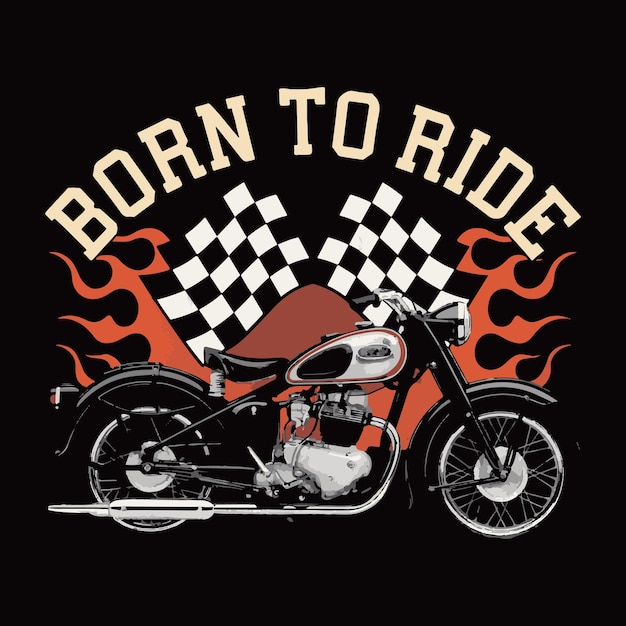 Vector motorcycle t shirt design