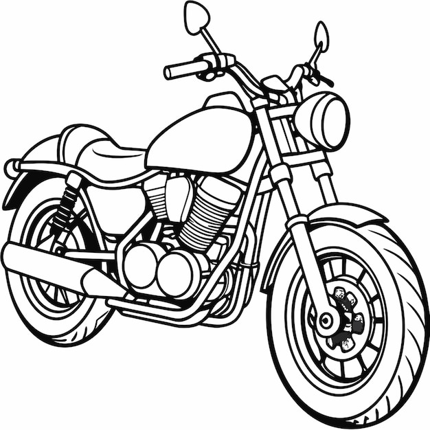 Vector motorcycle vector illustration line art