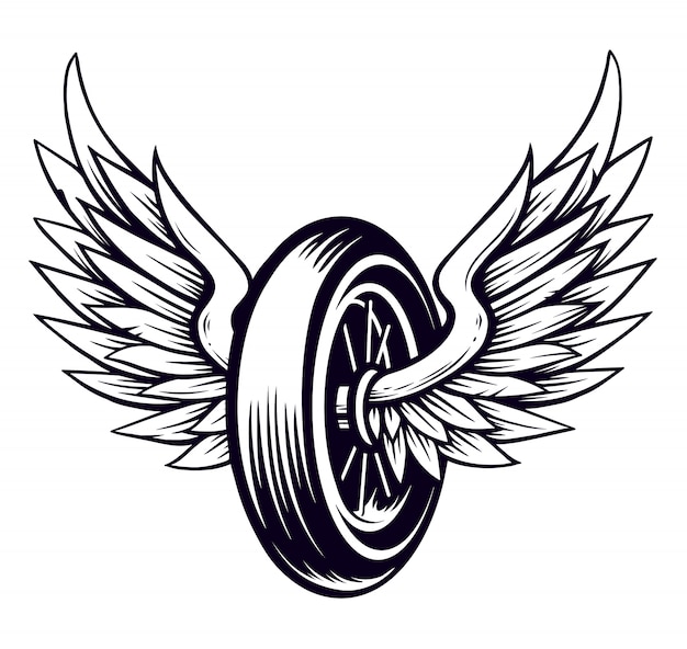   Motorcycle Wheel with Wings