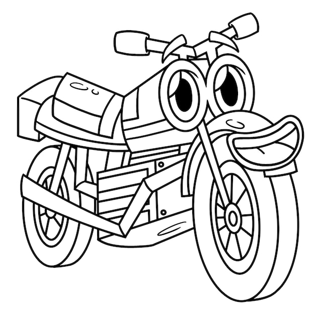 Motorcycle with Face Vehicle Coloring Page