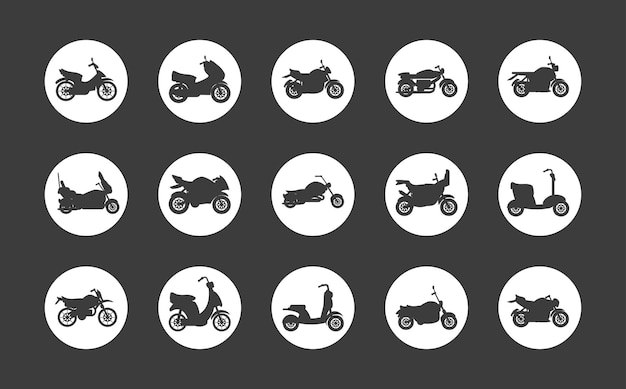 Motorcycles round icons