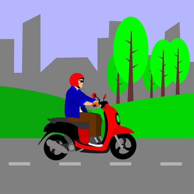 motorcyclist flat design illustration