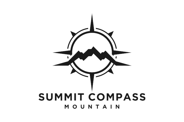 Mount Compass Mountain Peak for Travel Adventure logo design inspiration