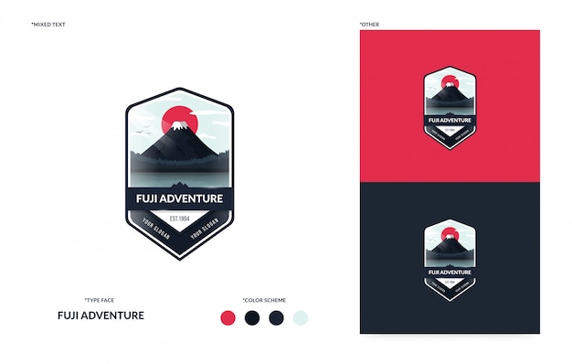 Mount fuji badge template