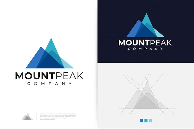 Mount Peak logo design template.