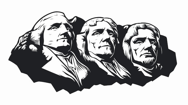 Vector mount rushmore vector isolated on white background