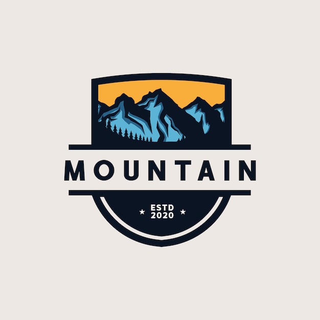 Mountain adventure emblem logo template