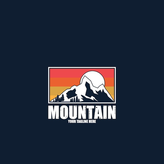 Mountain adventure landscape icon vector illustration template design logo