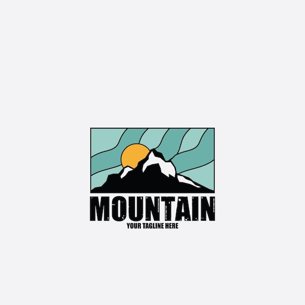 Mountain adventure landscape icon vector illustration template design logo