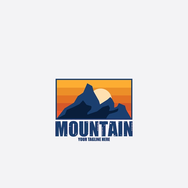 Mountain adventure landscape icon vector illustration template design logo