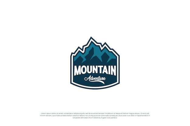 Mountain adventure logo design mountain exploration badge template