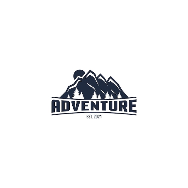 Mountain Adventure Logo Design Vector Illustration