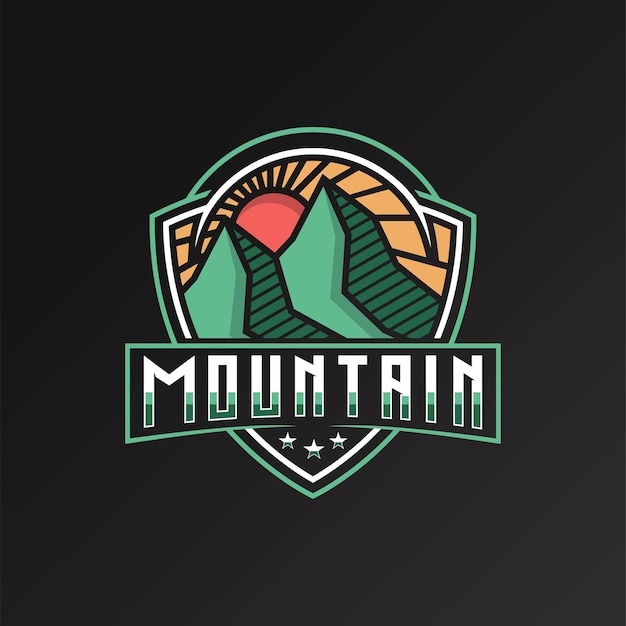 Mountain adventure logo design vector