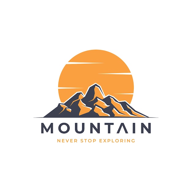 Mountain adventure logo in orange color