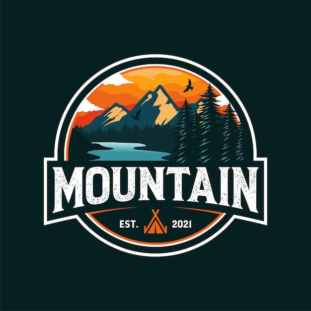 Mountain adventure logo template