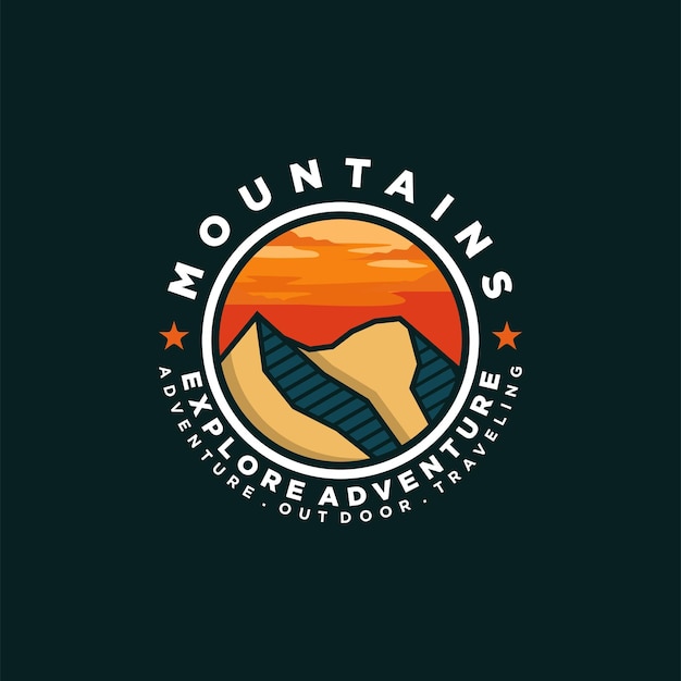 Mountain adventure logo template