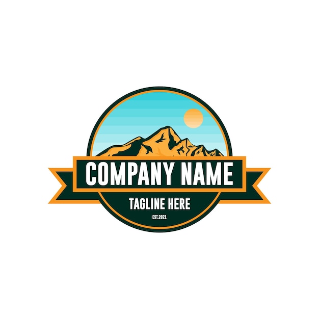 Mountain adventure logo template