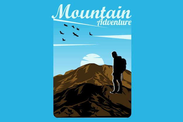 Mountain adventure silhouette design