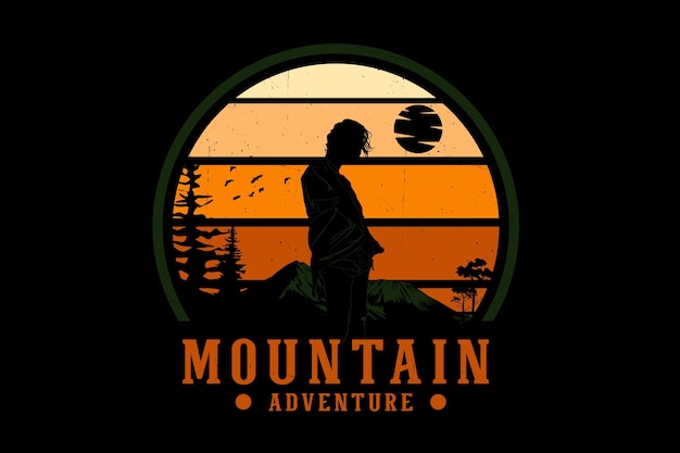 Mountain adventure silhouette design