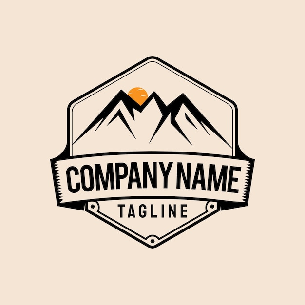 Mountain adventure travel hiking explore retro vintage logo design