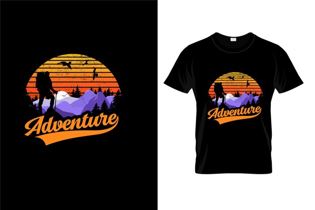 Vector mountain adventure tshirt vector logo design