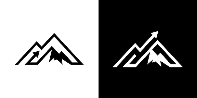 Mountain and arrow financial invest logo design icon vector illustration