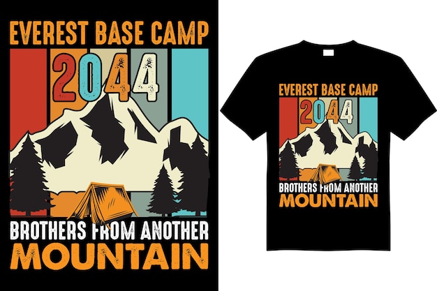 mountain base camp 2044 t-shirt design vector