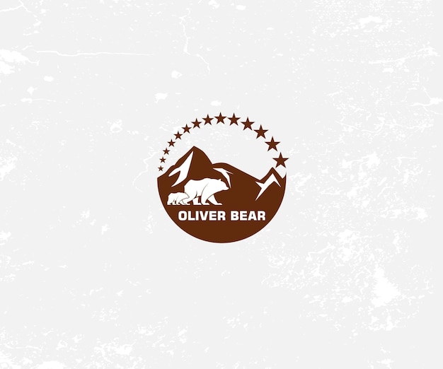 Mountain and bear logo vintage vector illustration template icon design arrow adventure sign for travel company