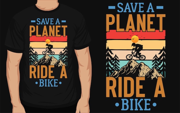 Mountain bicycle rider or bike riding tshirt design